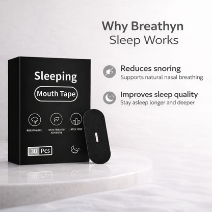 Breathyn Sleep Mouth Tape - Stop Snoring Tonight Breathe Better, Sleep Deeper Mouth Tape